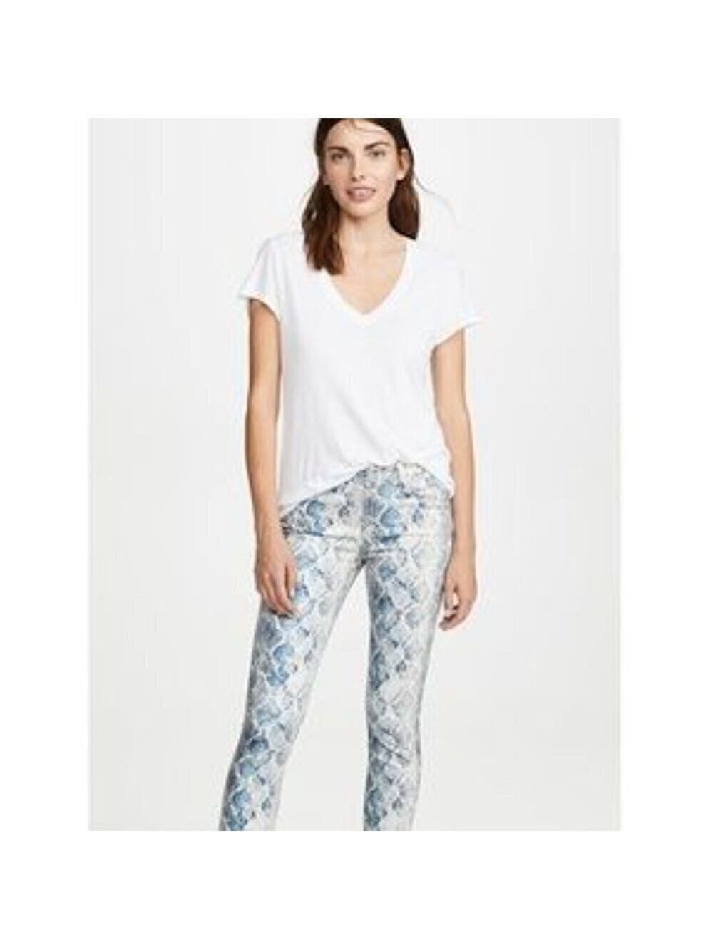 7 For All Mankind Indigo Snakeskin Python Stretch Skinny Jeans Size 26